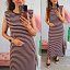 Vestido Hombreras Rayas Choco/Rosa
